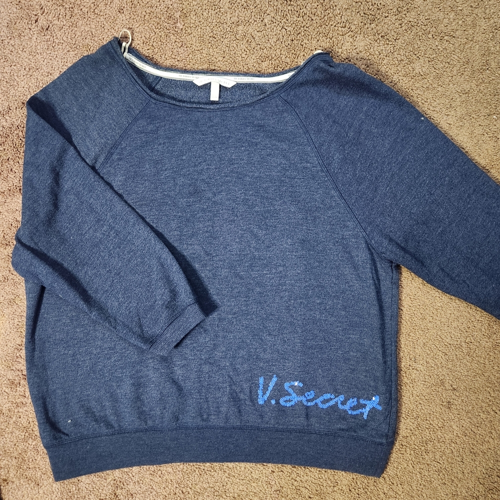 Victoria's Secret Blue Off-Shoulder Sweater